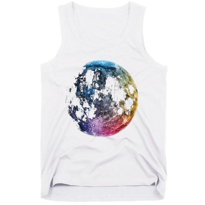 Moon Colored Art Graphic Artwork Motif Moon Tank Top