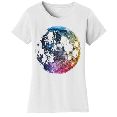 Moon Colored Art Graphic Artwork Motif Moon Women's T-Shirt