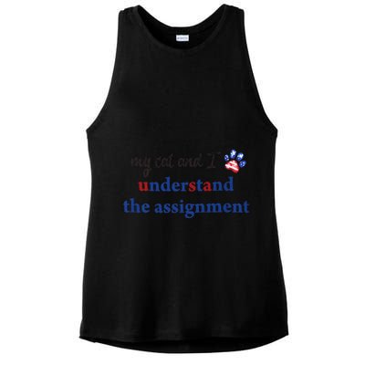 My Cat And I Understand The Assignment Ladies PosiCharge Tri-Blend Wicking Tank
