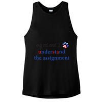 My Cat And I Understand The Assignment Ladies PosiCharge Tri-Blend Wicking Tank