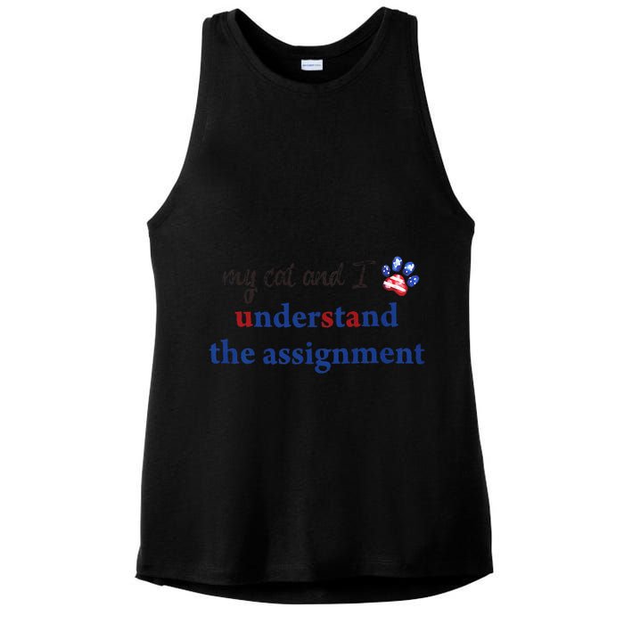 My Cat And I Understand The Assignment Ladies PosiCharge Tri-Blend Wicking Tank