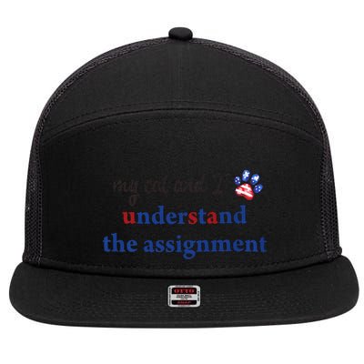 My Cat And I Understand The Assignment 7 Panel Mesh Trucker Snapback Hat