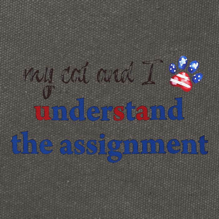 My Cat And I Understand The Assignment Cotton Canvas Backpack