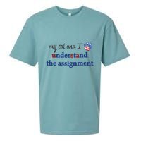 My Cat And I Understand The Assignment Sueded Cloud Jersey T-Shirt