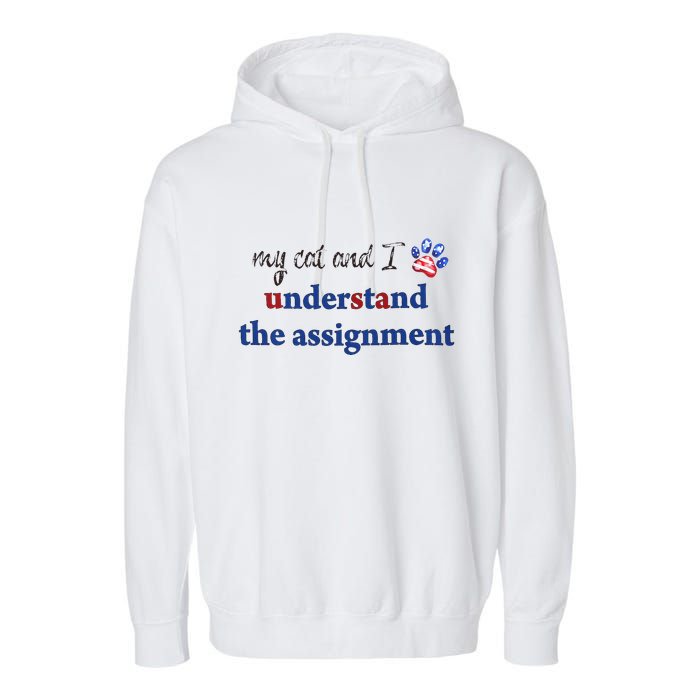 My Cat And I Understand The Assignment Garment-Dyed Fleece Hoodie