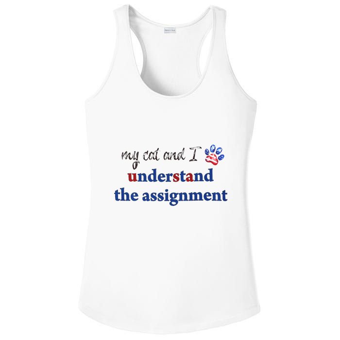 My Cat And I Understand The Assignment Ladies PosiCharge Competitor Racerback Tank