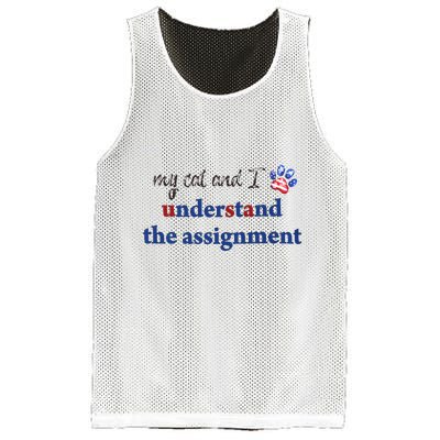My Cat And I Understand The Assignment Mesh Reversible Basketball Jersey Tank