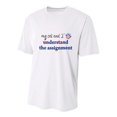 My Cat And I Understand The Assignment Youth Performance Sprint T-Shirt