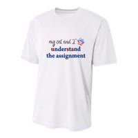 My Cat And I Understand The Assignment Youth Performance Sprint T-Shirt