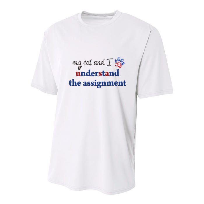 My Cat And I Understand The Assignment Youth Performance Sprint T-Shirt
