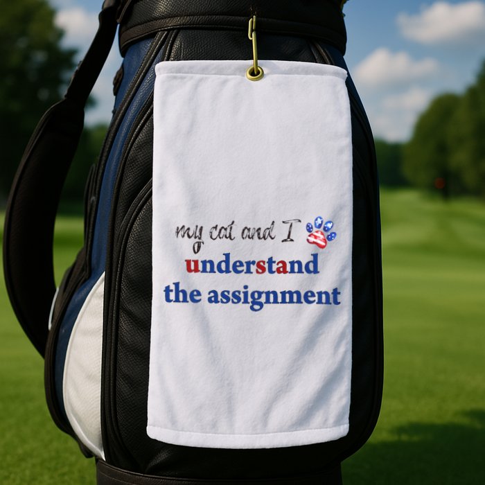 My Cat And I Understand The Assignment Golf Towel