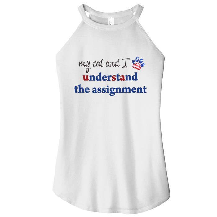 My Cat And I Understand The Assignment Women's Perfect Tri Rocker Tank