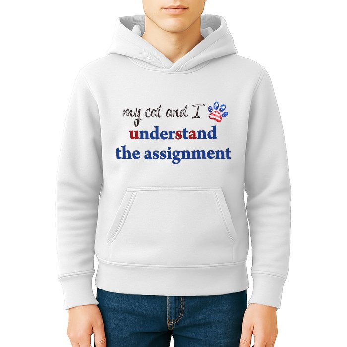My Cat And I Understand The Assignment Kids Hoodie