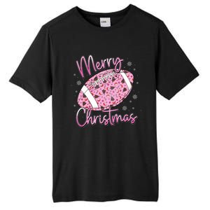 Merry Christmas American Football Santa Hat Xmas Family Meaningful Gift Tall Fusion ChromaSoft Performance T-Shirt