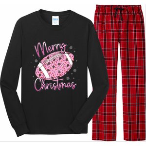 Merry Christmas American Football Santa Hat Xmas Family Meaningful Gift Long Sleeve Pajama Set