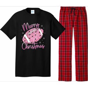 Merry Christmas American Football Santa Hat Xmas Family Meaningful Gift Pajama Set