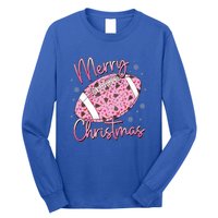 Merry Christmas American Football Santa Hat Xmas Family Meaningful Gift Long Sleeve Shirt