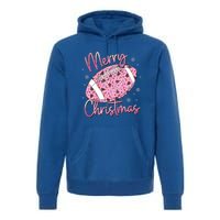 Merry Christmas American Football Santa Hat Xmas Family Meaningful Gift Premium Hoodie