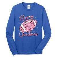 Merry Christmas American Football Santa Hat Xmas Family Meaningful Gift Tall Long Sleeve T-Shirt