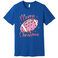 Merry Christmas American Football Santa Hat Xmas Family Meaningful Gift Premium T-Shirt