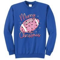 Merry Christmas American Football Santa Hat Xmas Family Meaningful Gift Tall Sweatshirt