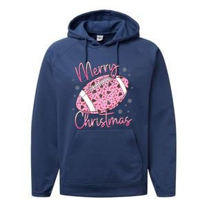 Merry Christmas American Football Santa Hat Xmas Family Meaningful Gift Performance Fleece Hoodie