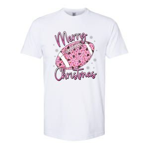 Merry Christmas American Football Santa Hat Xmas Family Meaningful Gift Softstyle CVC T-Shirt