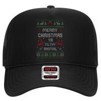 Merry Christmas Animal Filthy Ya Xmas Pajama  High Crown Mesh Back Trucker Hat