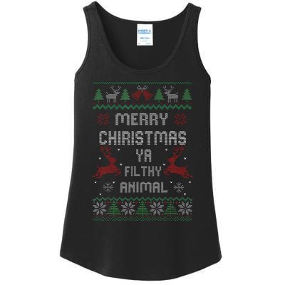 Merry Christmas Animal Filthy Ya Xmas Pajama  Ladies Essential Tank