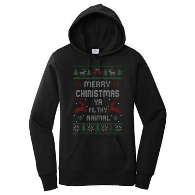 Merry Christmas Animal Filthy Ya Xmas Pajama  Women's Pullover Hoodie