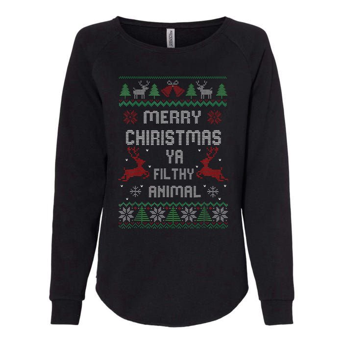 Merry Christmas Animal Filthy Ya Xmas Pajama  Womens California Wash Sweatshirt