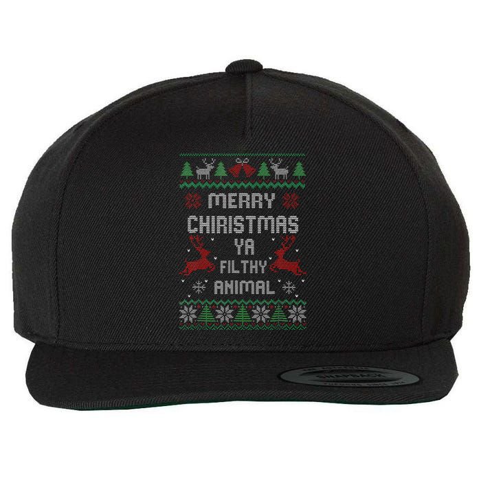 Merry Christmas Animal Filthy Ya Xmas Pajama  Wool Snapback Cap