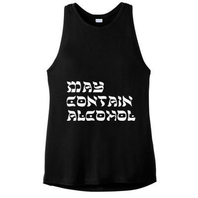 May Contain Alcohol Funny Warning Happy Purim Costume Party Ladies PosiCharge Tri-Blend Wicking Tank