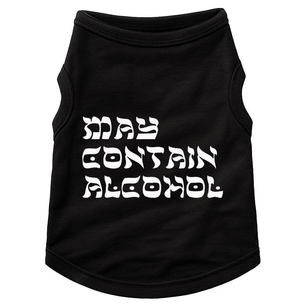 May Contain Alcohol Funny Warning Happy Purim Costume Party Doggie Tank