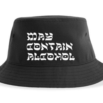 May Contain Alcohol Funny Warning Happy Purim Costume Party Sustainable Bucket Hat