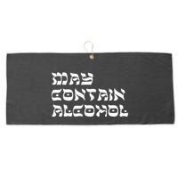 May Contain Alcohol Funny Warning Happy Purim Costume Party Large Microfiber Waffle Golf Towel