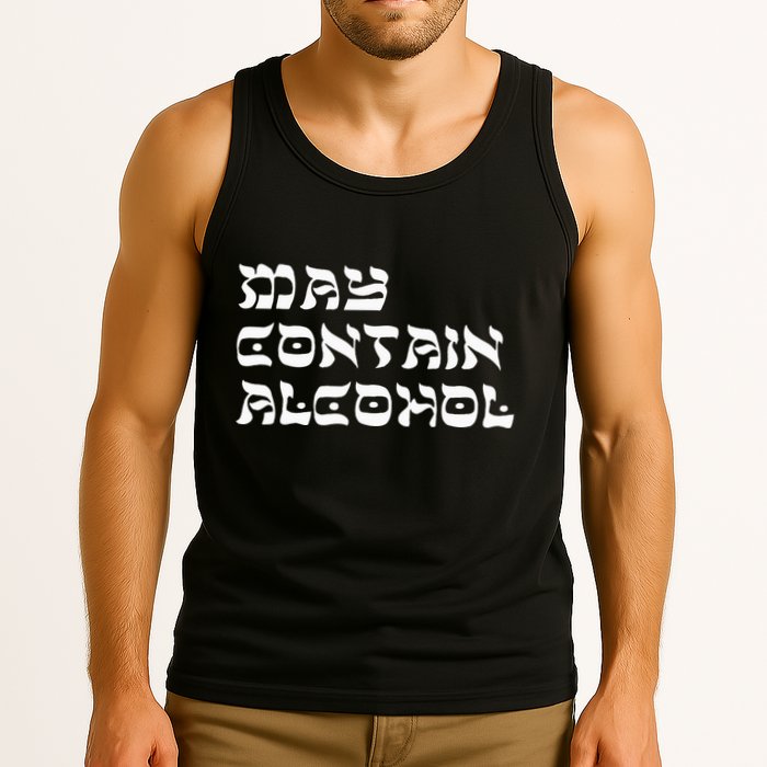 May Contain Alcohol Funny Warning Happy Purim Costume Party Tank Top