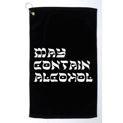 May Contain Alcohol Funny Warning Happy Purim Costume Party Golf Towel