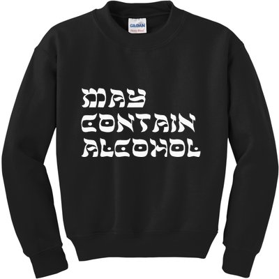 May Contain Alcohol Funny Warning Happy Purim Costume Party Kids Sweatshirt