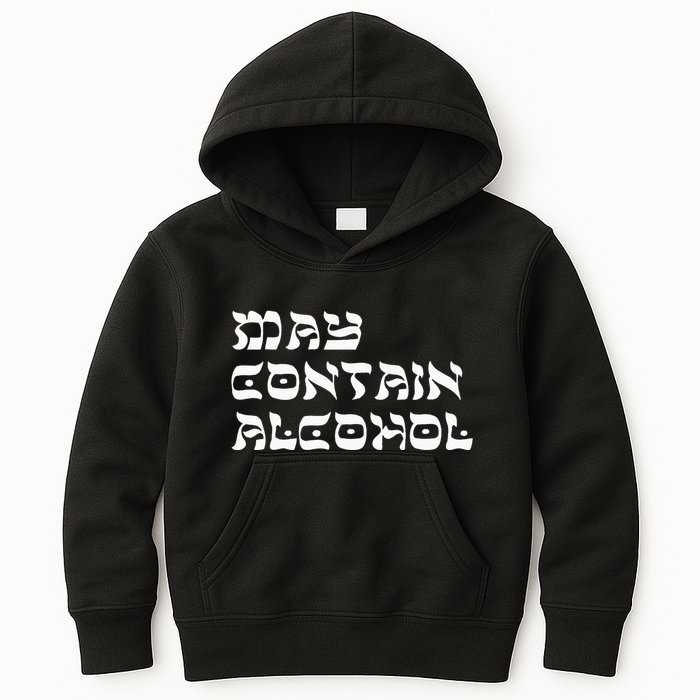 May Contain Alcohol Funny Warning Happy Purim Costume Party Kids Hoodie