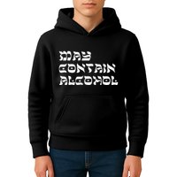 May Contain Alcohol Funny Warning Happy Purim Costume Party Kids Hoodie