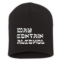 May Contain Alcohol Funny Warning Happy Purim Costume Party Short Acrylic Beanie