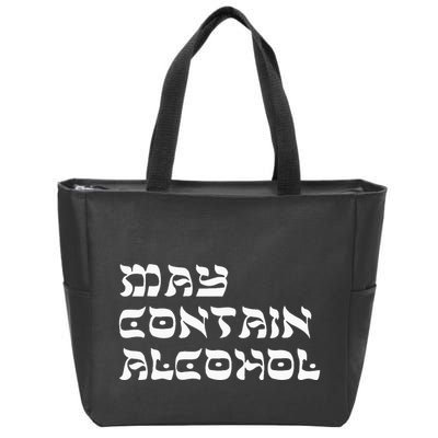 May Contain Alcohol Funny Warning Happy Purim Costume Party Zip Tote Bag