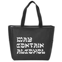 May Contain Alcohol Funny Warning Happy Purim Costume Party Zip Tote Bag