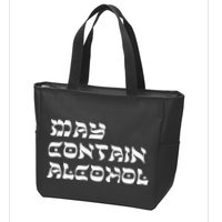 May Contain Alcohol Funny Warning Happy Purim Costume Party Zip Tote Bag