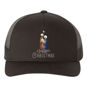 Merry Christmas Advent Nativity Scene North Star Yupoong Adult 5-Panel Trucker Hat