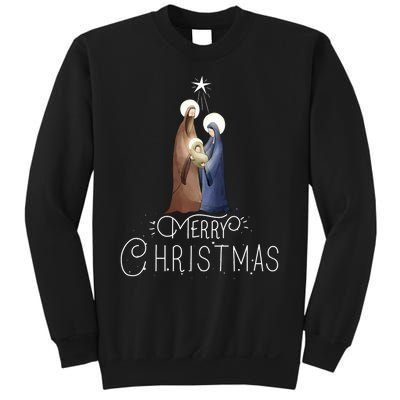 Merry Christmas Advent Nativity Scene North Star Sweatshirt