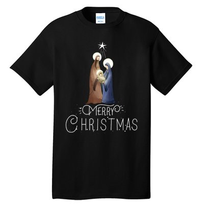 Merry Christmas Advent Nativity Scene North Star Tall T-Shirt