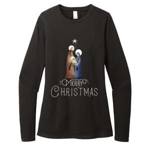 Merry Christmas Advent Nativity Scene North Star Womens CVC Long Sleeve Shirt