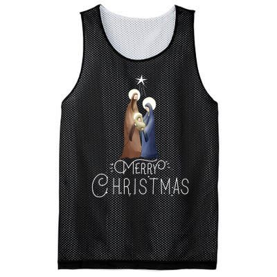 Merry Christmas Advent Nativity Scene North Star Mesh Reversible Basketball Jersey Tank